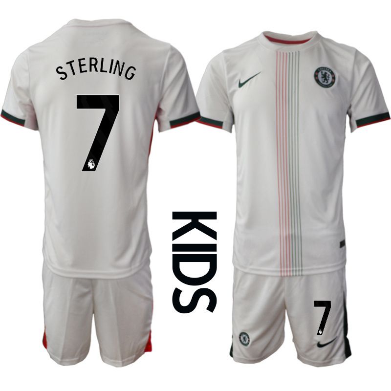 Youth 2025-2026 Club Chelsea away white #7 Soccer Jersey->youth soccer jersey->Youth Jersey